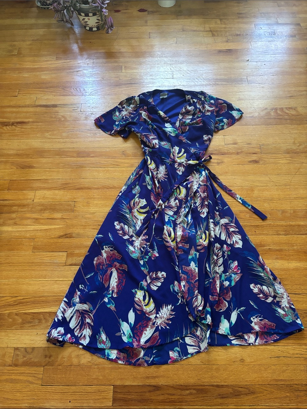 Rabbit Rabbit Rabbit Designs Floral Short Sleeve Wrap Dress